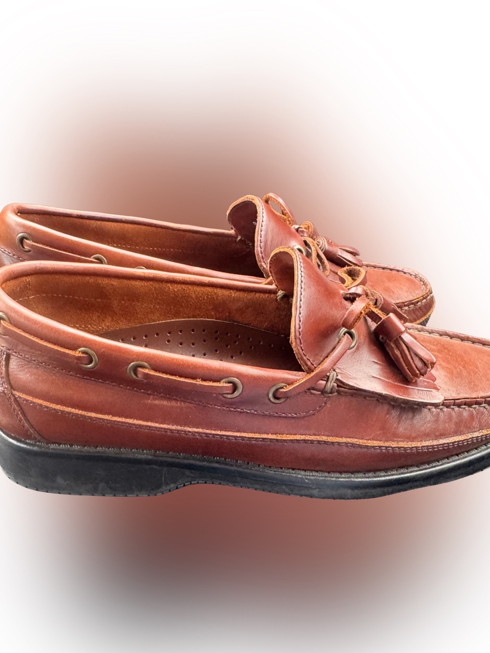 Vintage Men's Brown Shoe Co. Leather Boat Shoes